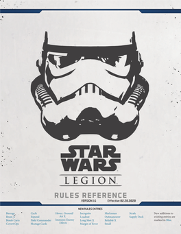 RULES REFERENCE VERSION 1.6 Effective 02.28.2020