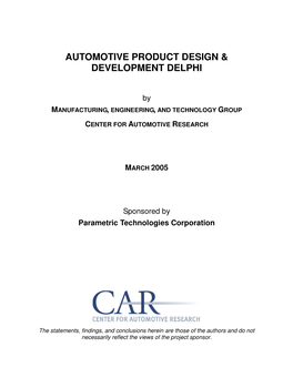 Automotive Product Design & Development Delphi