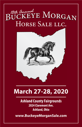 Buckeye Morgan Horse Sale LLC Are Re- Quired to Be Registered