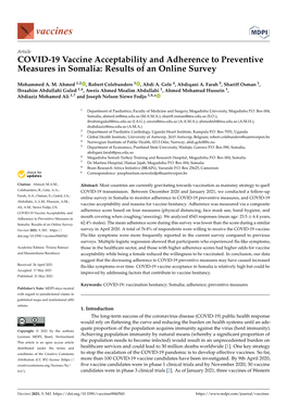 COVID-19 Vaccine Acceptability and Adherence to Preventive Measures in Somalia: Results of an Online Survey