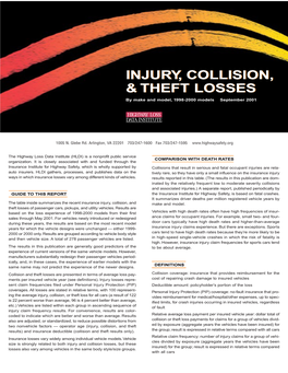 Injury, Collision, & Theft Losses