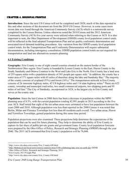 Erie County 2040 Long Range Transportation Plan 39 CHAPTER 4. REGIONAL PROFILE Introduction: Since the Next US Census Will Not B