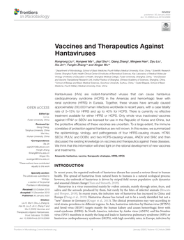 Vaccines and Therapeutics Against Hantaviruses