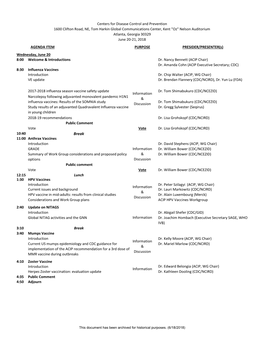 ACIP Meeting Agenda June 2018