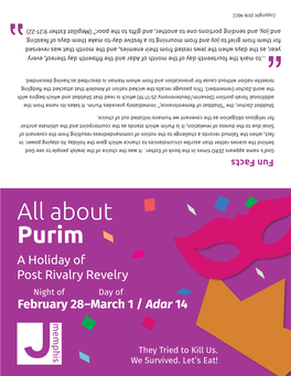 All About Purim a Holiday of Post Rivalry Revelry