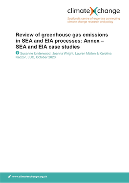 Review of Greenhouse Gas Emissions in SEA and EIA