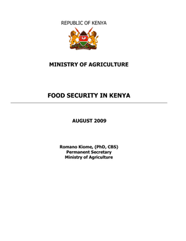 Food Security in Kenya