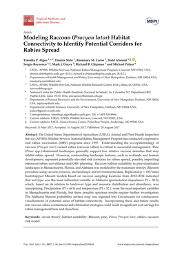 Modeling Raccoon (Procyon Lotor) Habitat Connectivity to Identify Potential Corridors for Rabies Spread