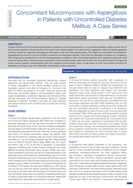 Concomitant Mucormycosis with Aspergillosis in Patients with Uncontrolled Diabetes