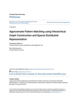 Approximate Pattern Matching Using Hierarchical Graph Construction and Sparse Distributed Representation