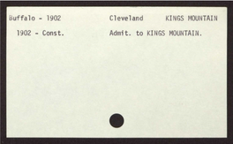 Buffalo - 1902 Cleveland KINGS MOUNTAIN 1902 - Const