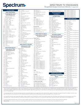 SPECTRUM TV PACKAGES Morganfield Sturgis/Uniontown/Waverly | August 2021