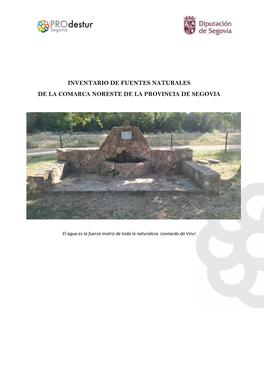 Inventario De Fuentes Naturales De La Comarca Noreste De Segovia