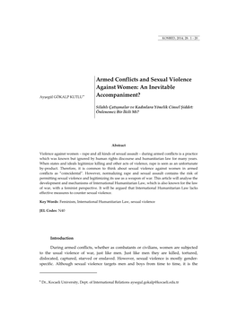 Armed Conflicts and Sexual Violence Against Women: an Inevitable