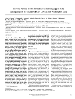 Diverse Rupture Modes for Surface-Deforming Upper Plate Earthquakes in the Southern Puget Lowland of Washington State