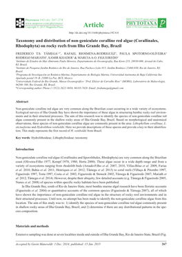 Taxonomy and Distribution of Non-Geniculate Coralline Red Algae (Corallinales, Rhodophyta) on Rocky Reefs from Ilha Grande Bay, Brazil