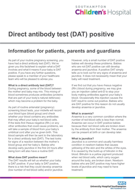 Direct Antibody Test (DAT) Positive