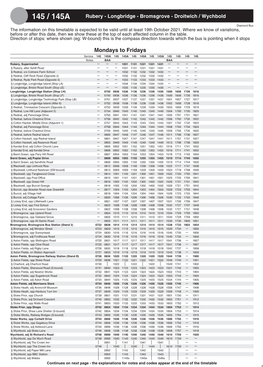 145 / 145A Rubery - Longbridge - Bromsgrove - Droitwich / Wychbold