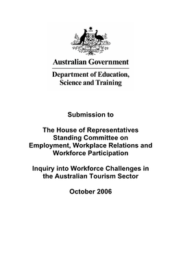 Submission to the House of Representatives Standing Committee on Employment, Workplace Relations and Workforce Participation