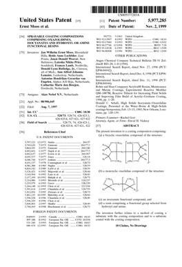 United States Patent (19) 11 Patent Number: 5,977,285 Ernst MOOS Et Al