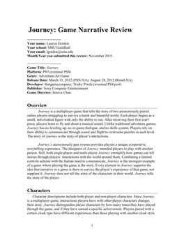 Game Narrative Review