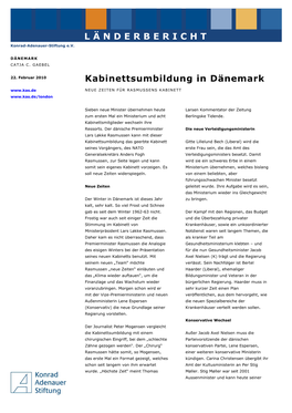 Kabinettsumbildung Dänemark