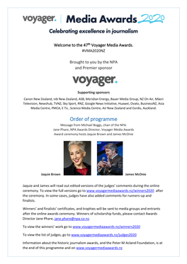 The 47Th Voyager Media Awards. #VMA2020NZ