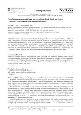 Pseudochromis Yamasakii, New Species of Dottyback Fish from Japan (Teleostei: Pseudochromidae: Pseudochrominae)