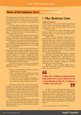 The Bottom Line Law Firms but in 2016-17, That Revenue Notably Became Material for Many, in a Trend That Can Be Expected to Clifford Chance Accelerate