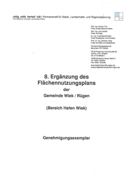 8. Ergänzung Des Flächennutzungsplans Der Gemeinde Wiek / Rügen