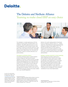 The Deloitte and Netsuite Alliance Teaming to Make Cloud ERP an Easy Choice