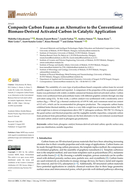 Composite Carbon Foams As an Alternative to the Conventional Biomass-Derived Activated Carbon in Catalytic Application