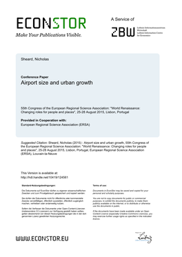 Airport Size and Urban Growth