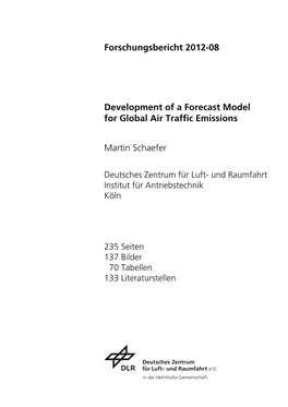 Development of a Forecast Model for Global Air Traffic Emissions