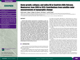 Dome Growth, Collapse, and Valley Fill at Soufrière Hills Volcano, Montserrat, from 1995 to 2013: Contributions from Satellite Radar