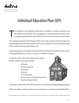 Individual Education Plan (IEP)