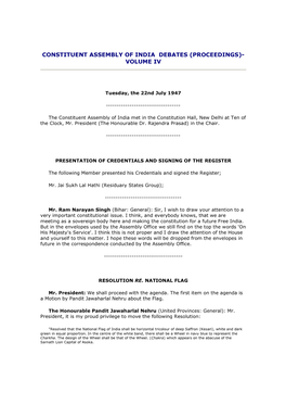 Constituent Assembly of India Debates (Proceedings)- Volume Iv