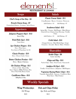 Weekly Specials