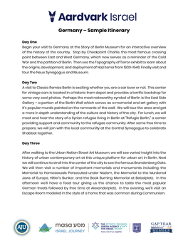 Germany Itinerary