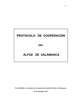 Protocolo De Cooperación Alfoz De Salamanca