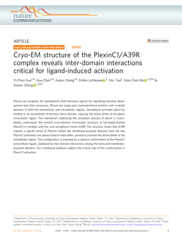 Cryo-EM Structure of the Plexinc1/A39R Complex Reveals