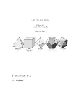 The Platonic Solids