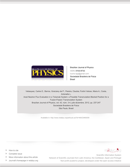 Redalyc.Axial Neutron Flux Evaluation in a Tokamak System: a Possible Transmutation Blanket Position for a Fusion-Fission Transm