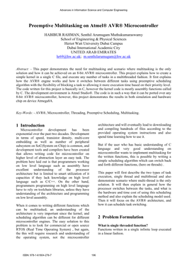 Preemptive Multitasking on Atmel® AVR® Microcontroller