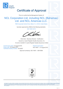 ISO 14001 Certification