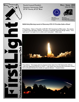 May / June 2010 Amateur Astronomy Club Issue 93.1/94.1 29°39’ North, 82°21’ West