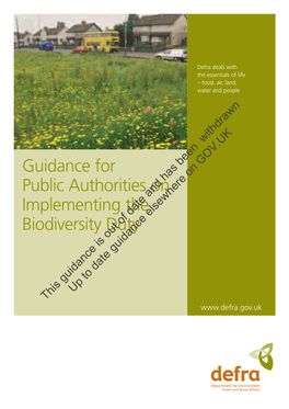 Guidance for Public Authorities on Implementing the Biodiversity Duty