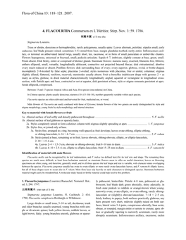 118–121. 2007. 4. FLACOURTIA Commerson Ex L'h閞itier, Stirp. Nov