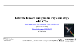 Extreme Blazars and Gamma-Ray Cosmology with CTA (Biteau Et Al
