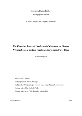 Klára Klepalová Studijní Program: B7310, Filologie Studijní Obor: Cizí Jazyky Pro Cestovní Ruch – Anglický Jazyk, Ruský Jazyk Vedoucí Práce: Mgr